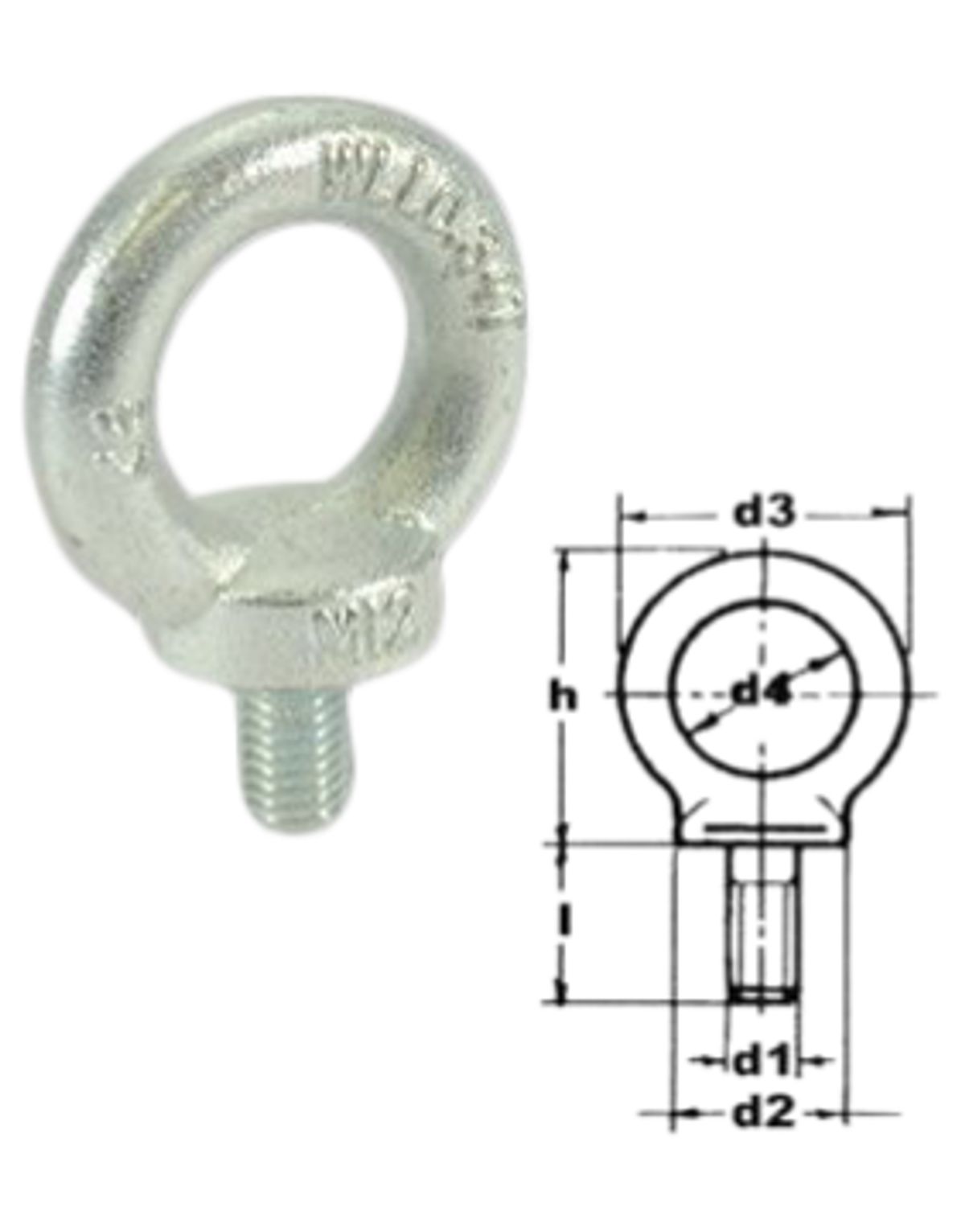 Ringskrue, Din580, Galv., M30 - Wll 3.20 Ton