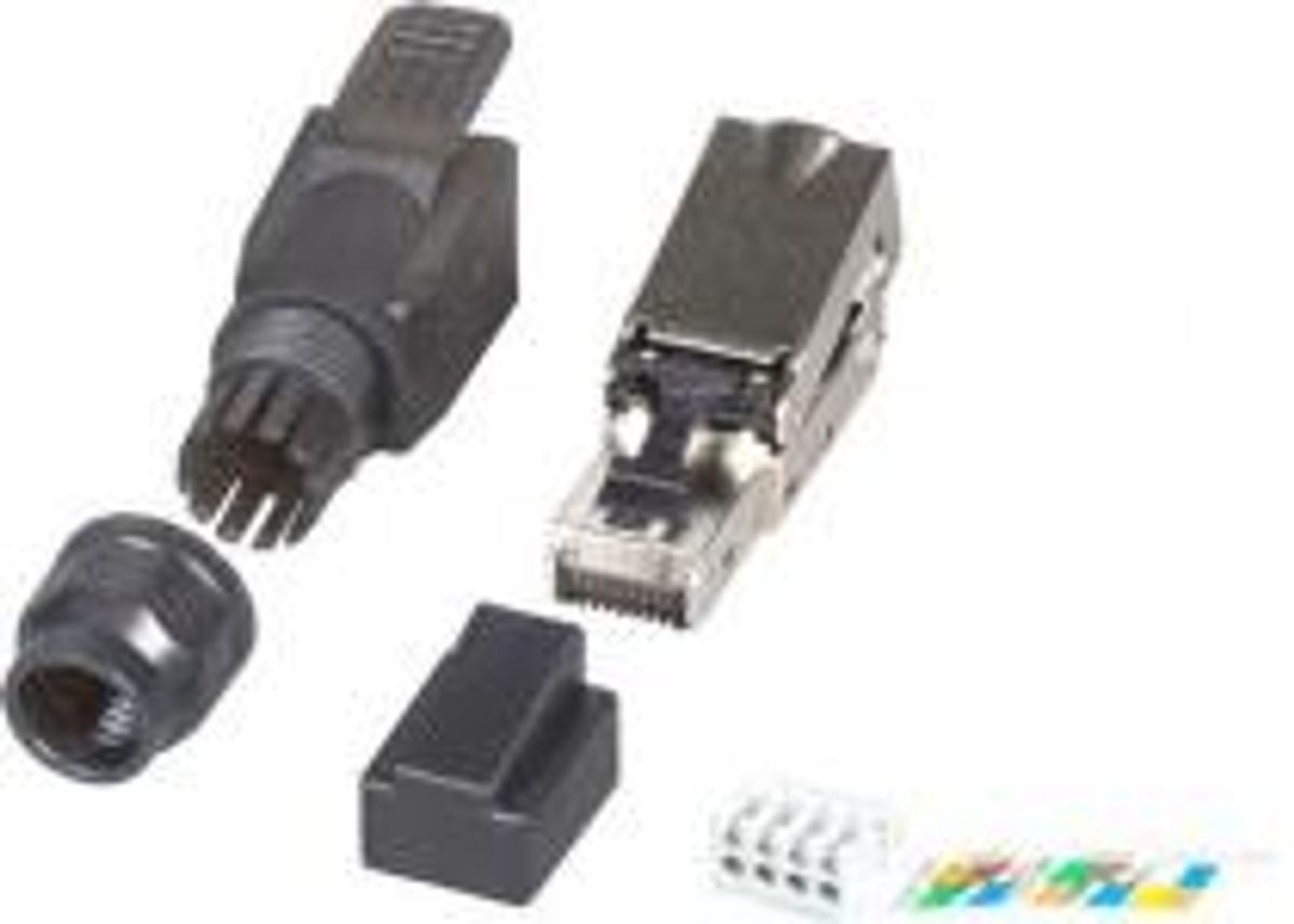 RJ45 FTP KAT6A, bløde / stive ledere, toolless (Monteres uden værktøj)