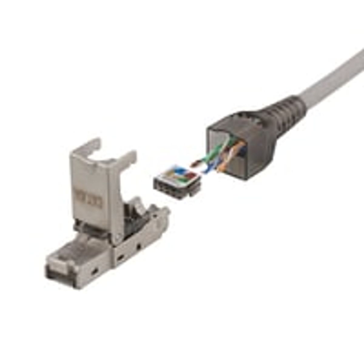 RJ45 stik, CAT6A, skrmet, Tool-Less, metal