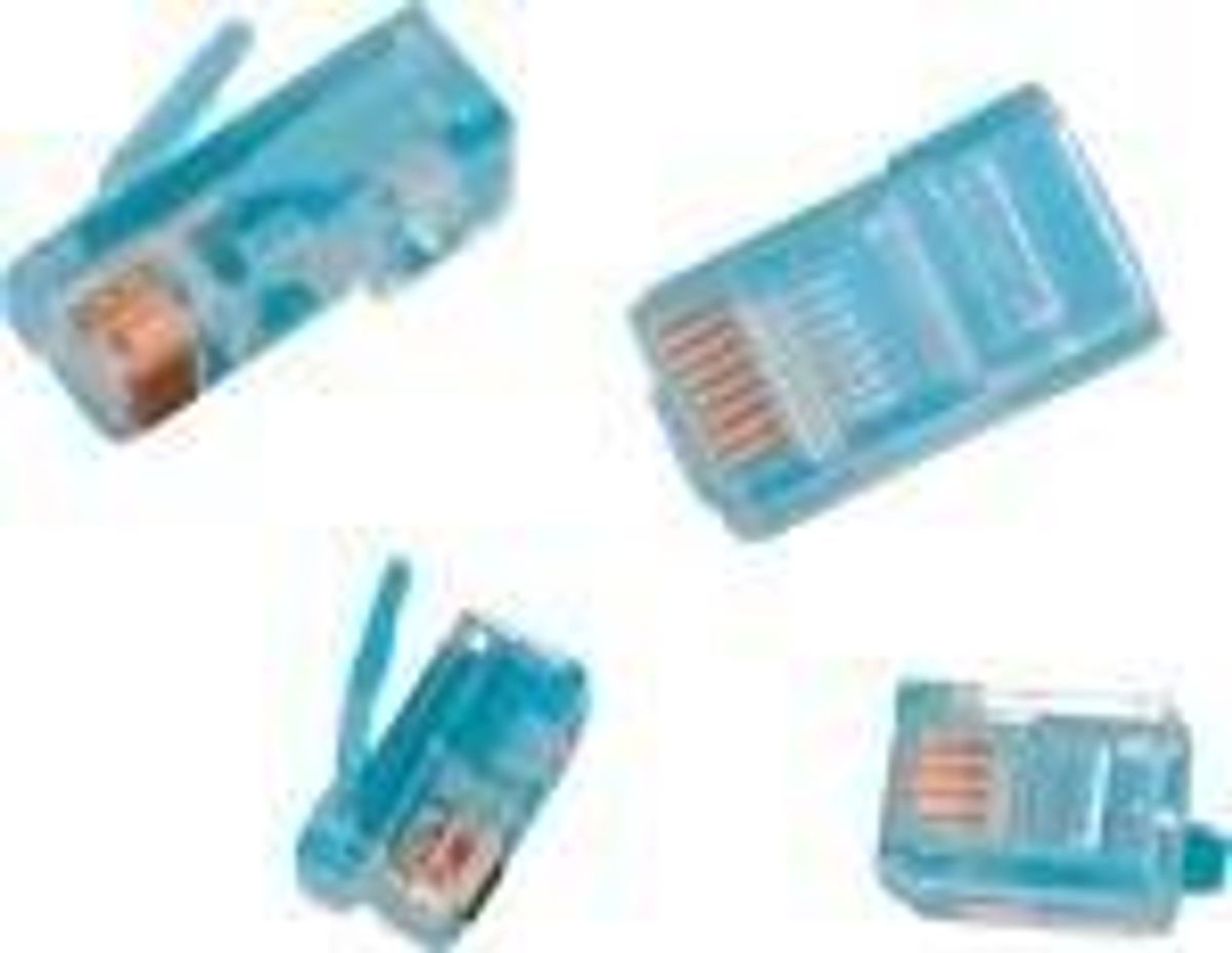 RJ45 UTP 8P8C, F/BLØD FLAD LEDN