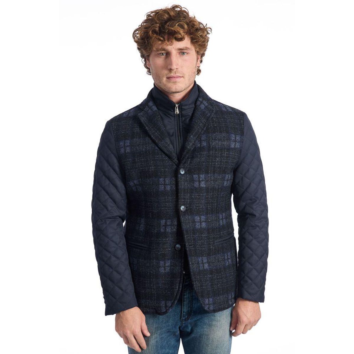 Roberto Pepe Luxury Blue Wool Jacket