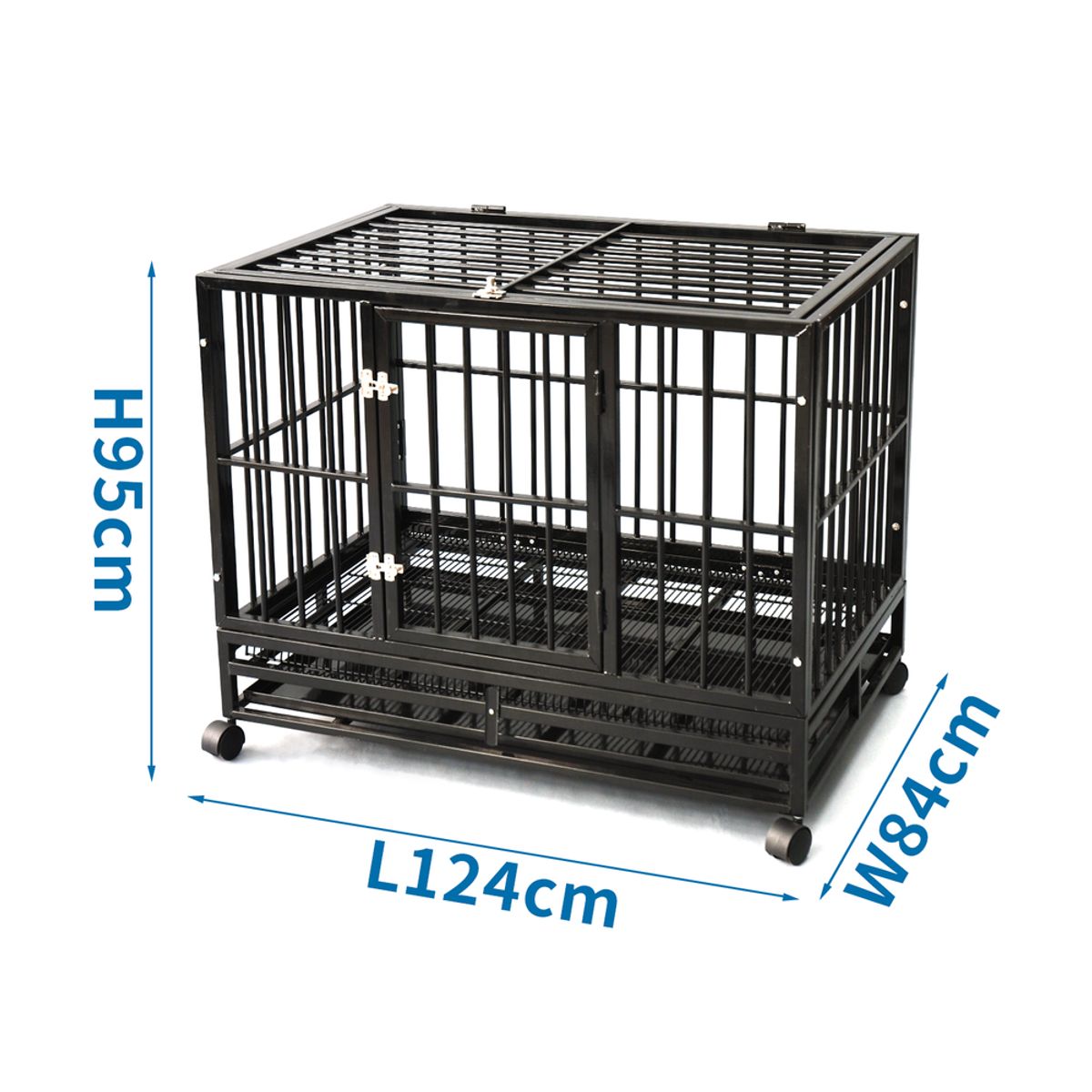 Robust Hundebur - Sort, 124x84x95cm