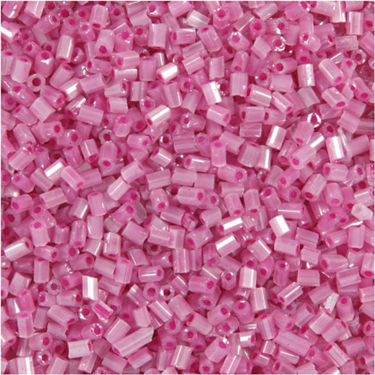 Rocaiperler, rosa, 2-cut, diam. 1,7 mm, str. 15/0 , hulstr. 0,5 mm, 50