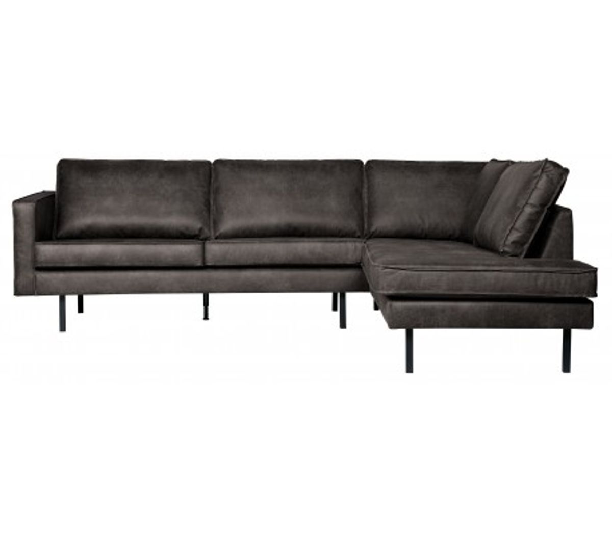 Rodeo Hjørnesofa højrevendt i læder 266 x 213 cm - Vintage sort