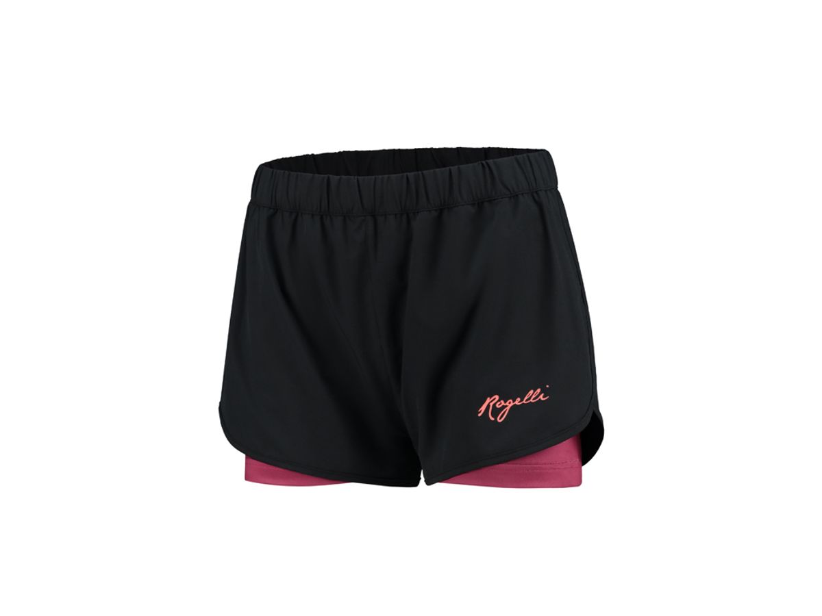 Rogelli Aura - Løbeshorts 2 in 1 - Dame - Sort/Cerise - Str. L