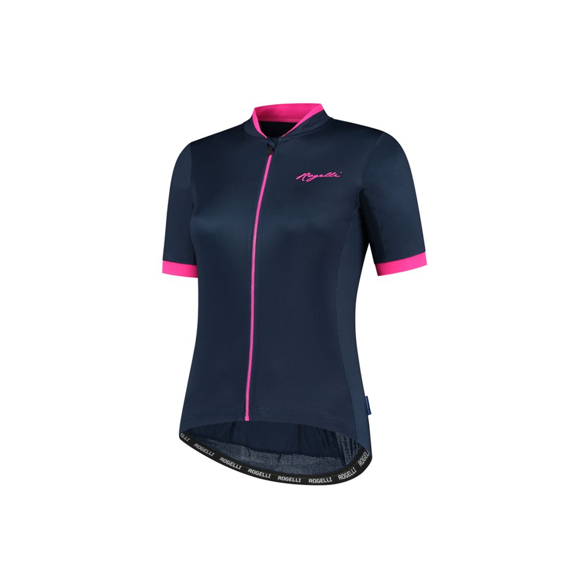 Rogelli Essential - Cykelbluse - Dame - Korte ærmer - Race Fit - Blå/Pink - Str. XL