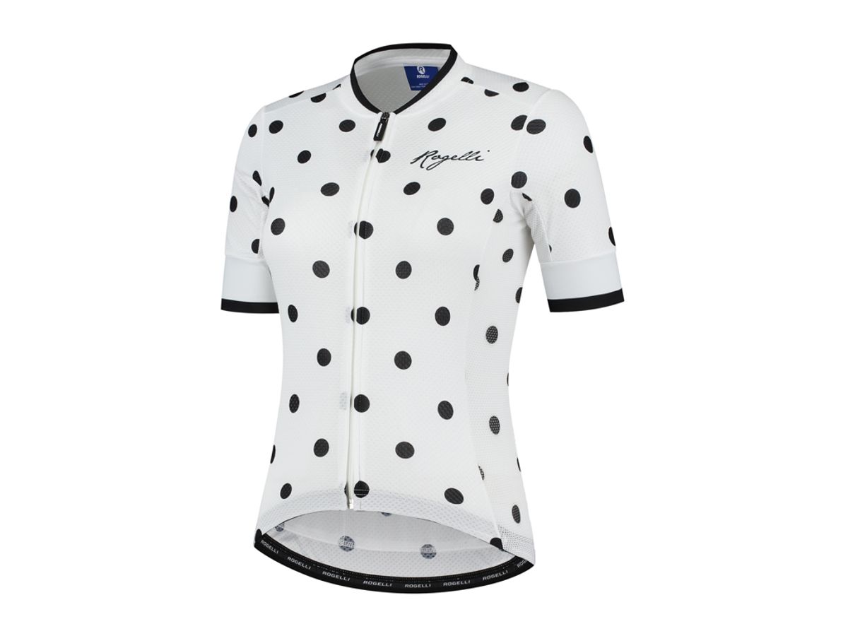 Rogelli Sprinkle - Cykelbluse - Dame - Korte ærmer - Race Fit - Hvid/Sort - Str. 2XL