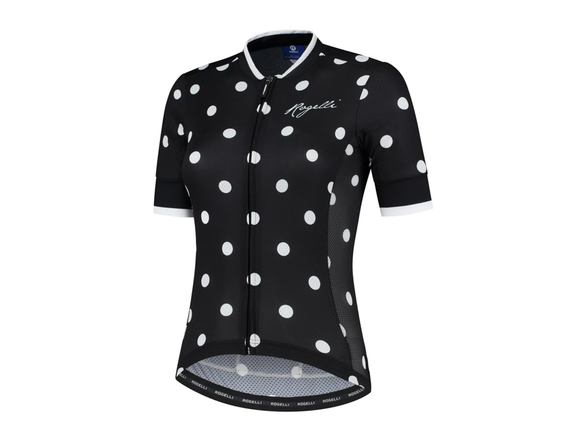 Rogelli Sprinkle - Cykelbluse - Dame - Korte ærmer - Race Fit - Sort/Hvid - Str. XL