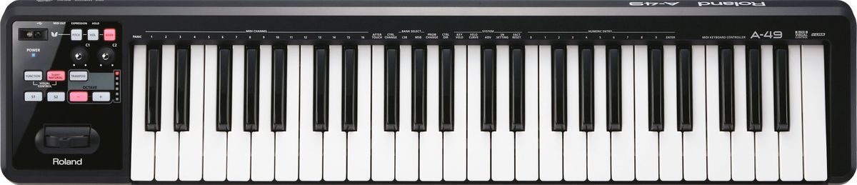 Roland A-49-BK MIDI-Keyboard (Sort)