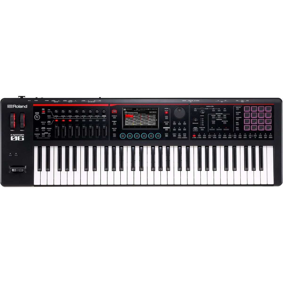 Roland Fantom-06 61 Synthesizer (Sort)