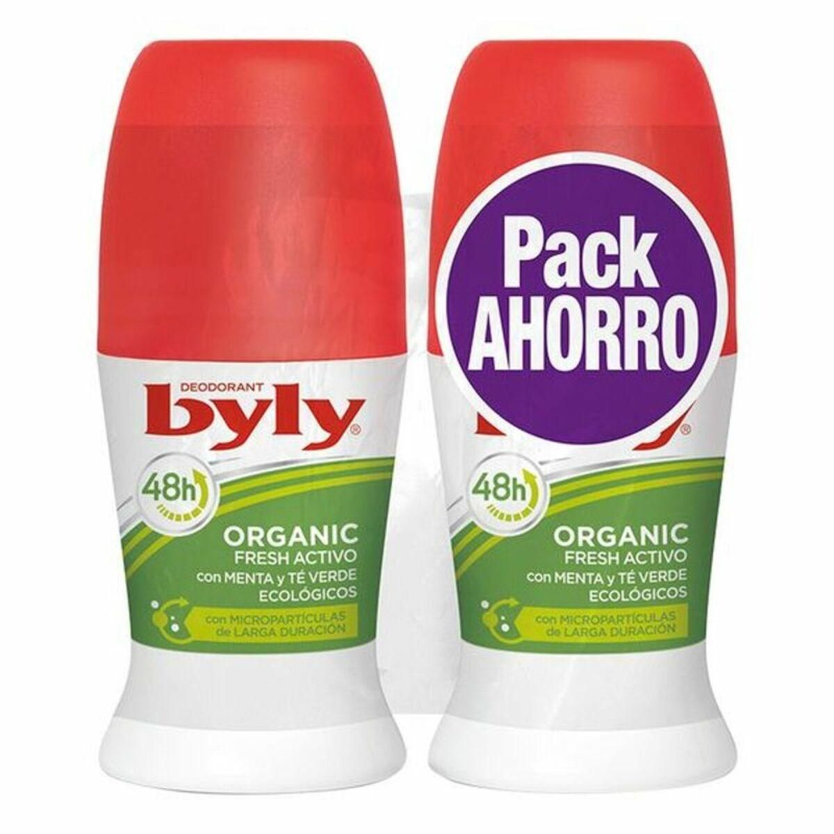 Roll on deodorant Organic Extra Fresh Activo Byly (2 uds)