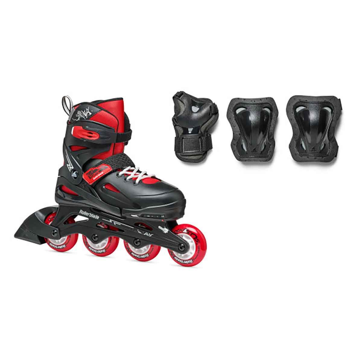 Rollerblade Fury Combo Justerbar Rulleskøjte Børn - Black/Red