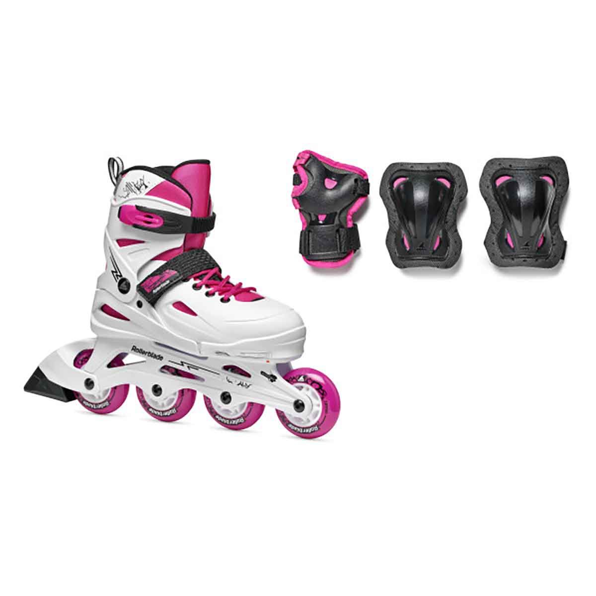 Rollerblade Fury Combo Justerbar Rulleskøjte Børn - White/Pink