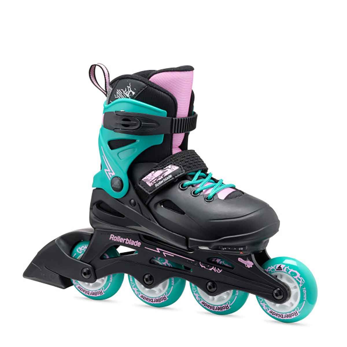 Rollerblade Fury Justerbar Rulleskøjte Børn Black/Sea Green