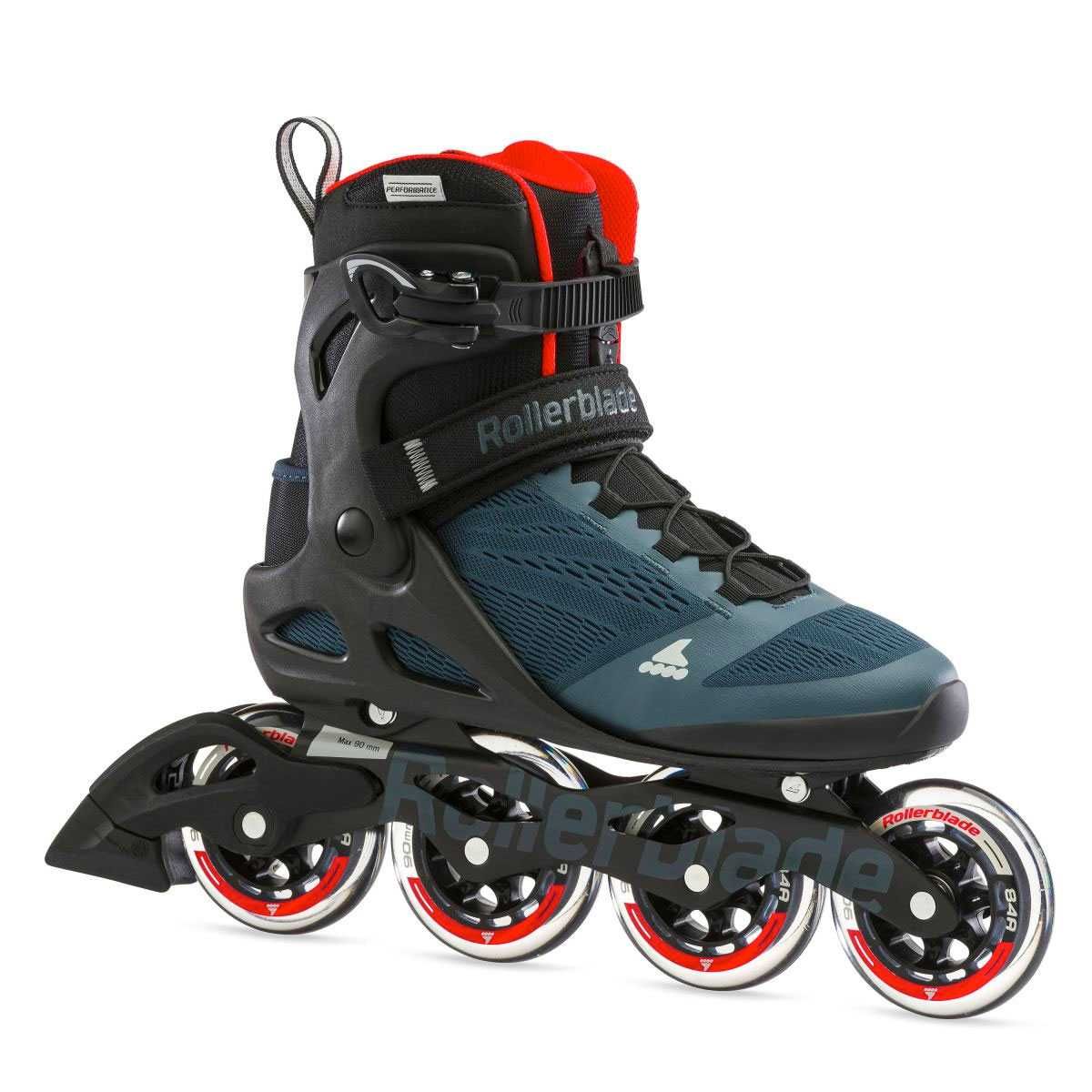 Rollerblade Macroblade 90 Inline Rulleskøjte Orion Blå/Spicy Orange