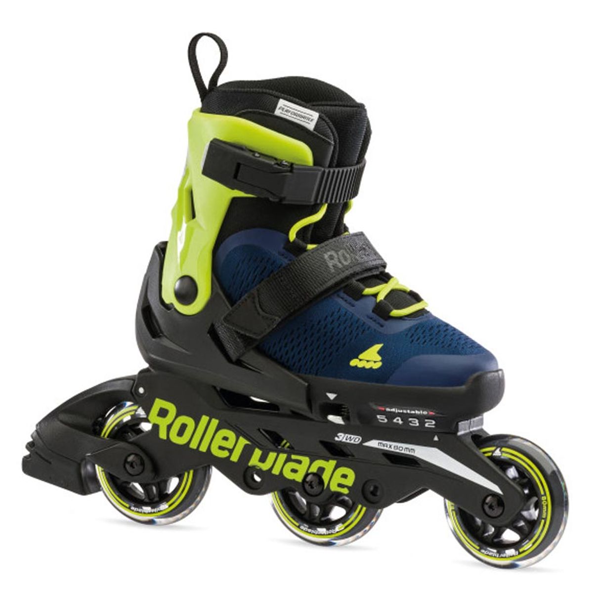 Rollerblade Microblade 3WD - Inline Rulleskøjte Blue Royal/Lime