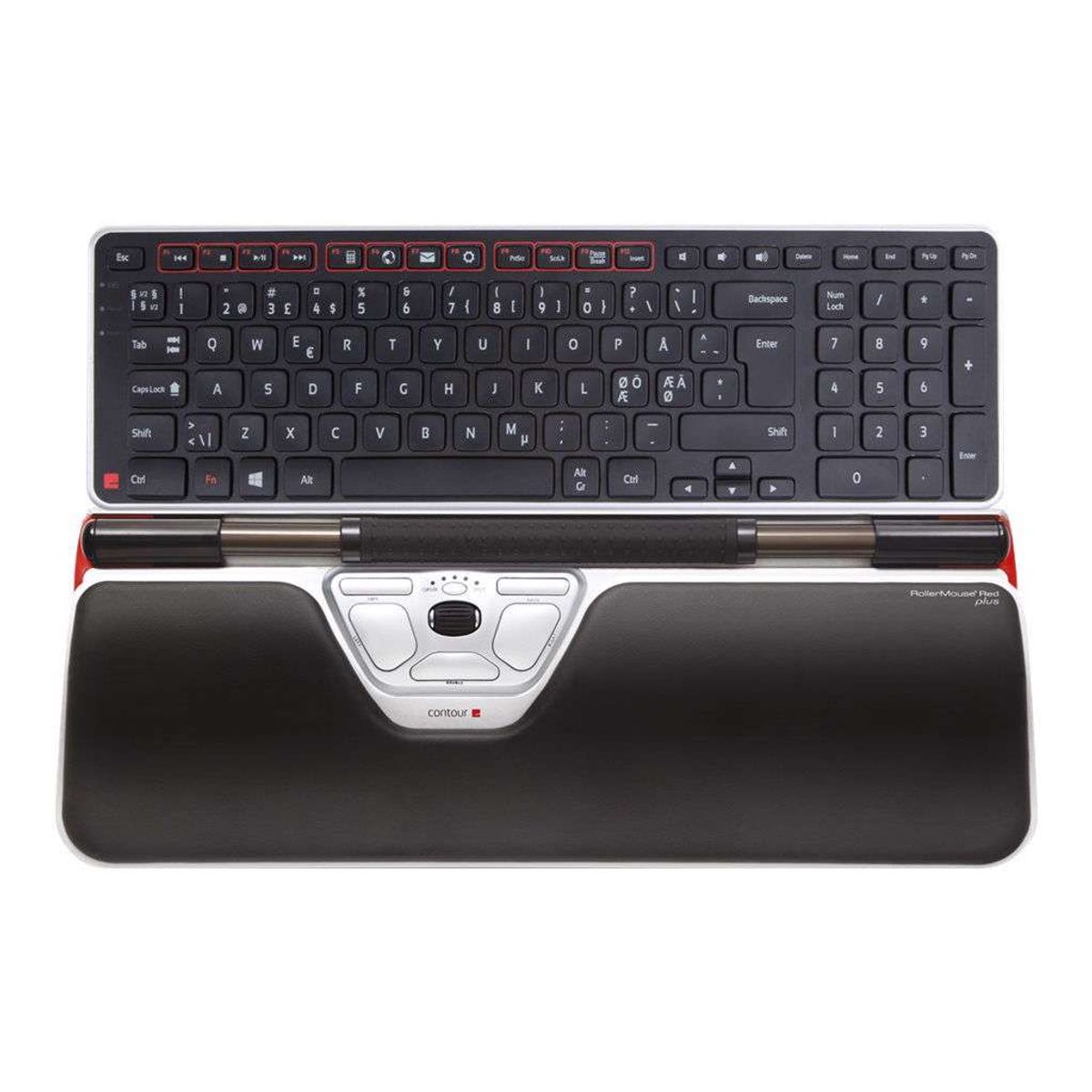 Rollermouse Red Plus + Tastatur Balance med Ledning