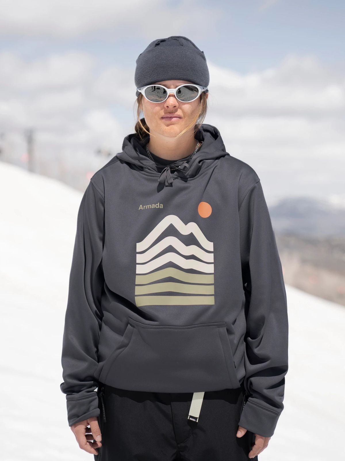 Rollin Hoodie til ski Unisex, Anthracite / 2XL