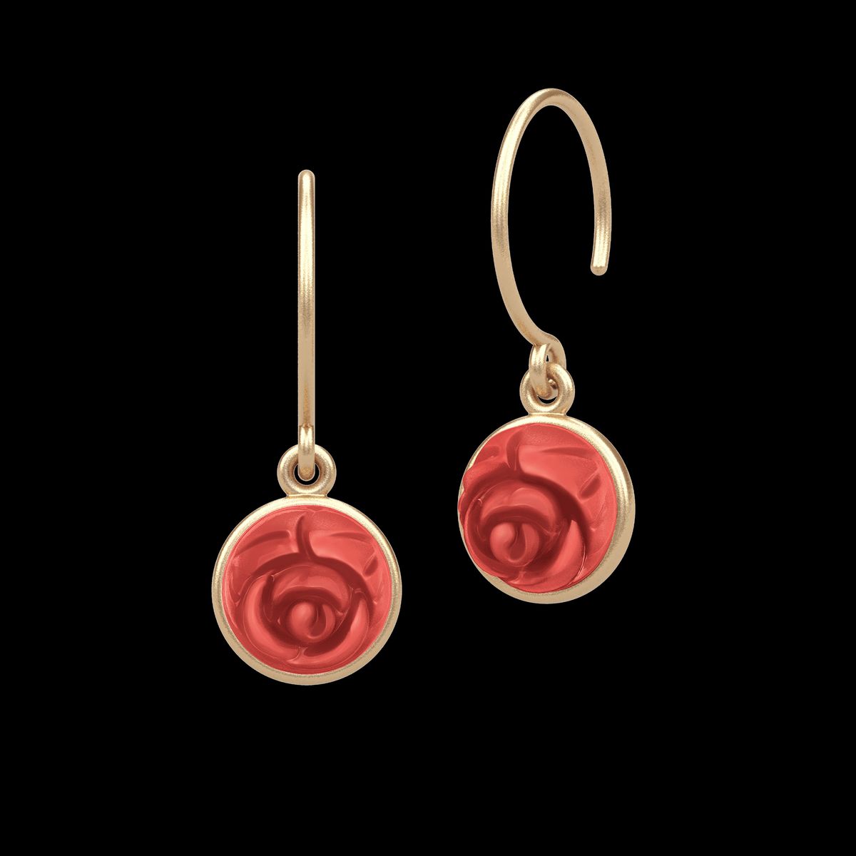 Rose Earrings Red