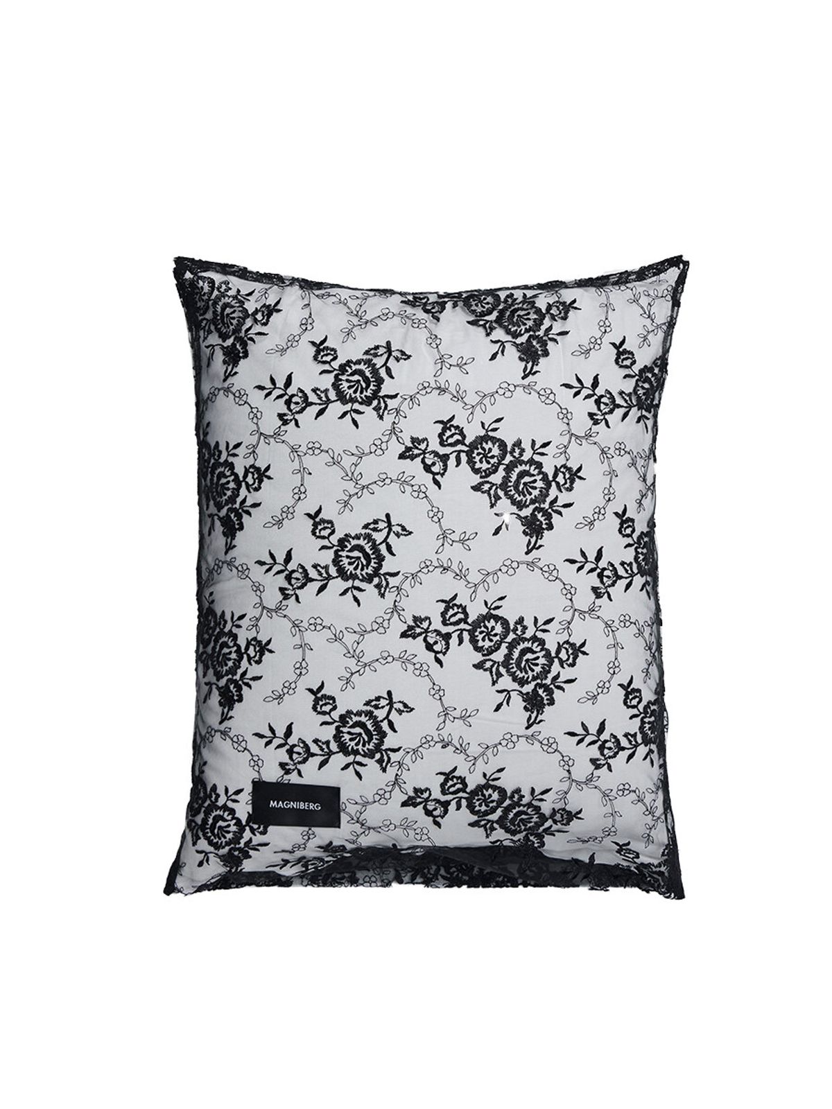 Rose Lace Pillow Cover Single fra Magniberg (Black, 63 x 60 cm)