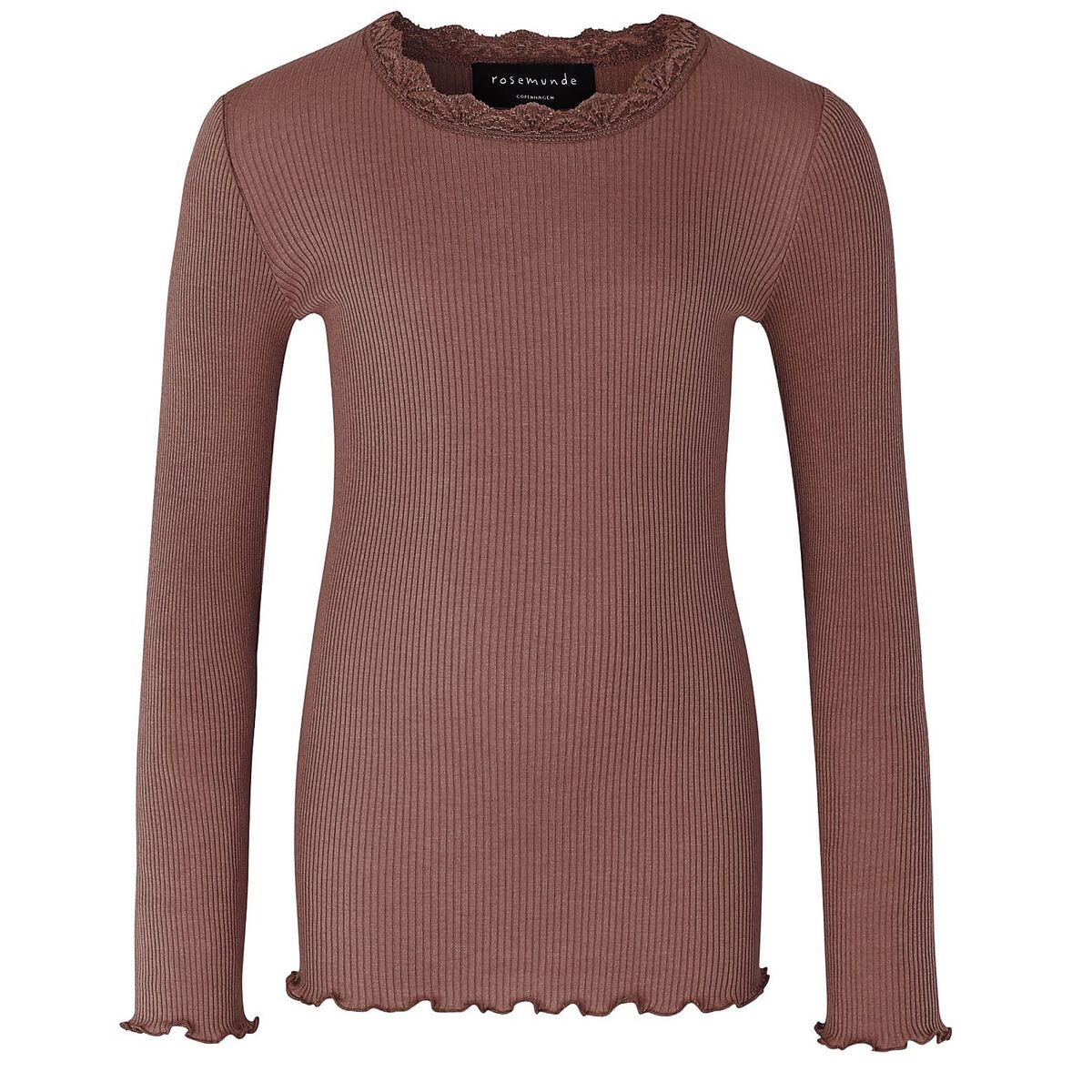 Rosemunde blonde silke bluse l/s, brun - 140 - 10år