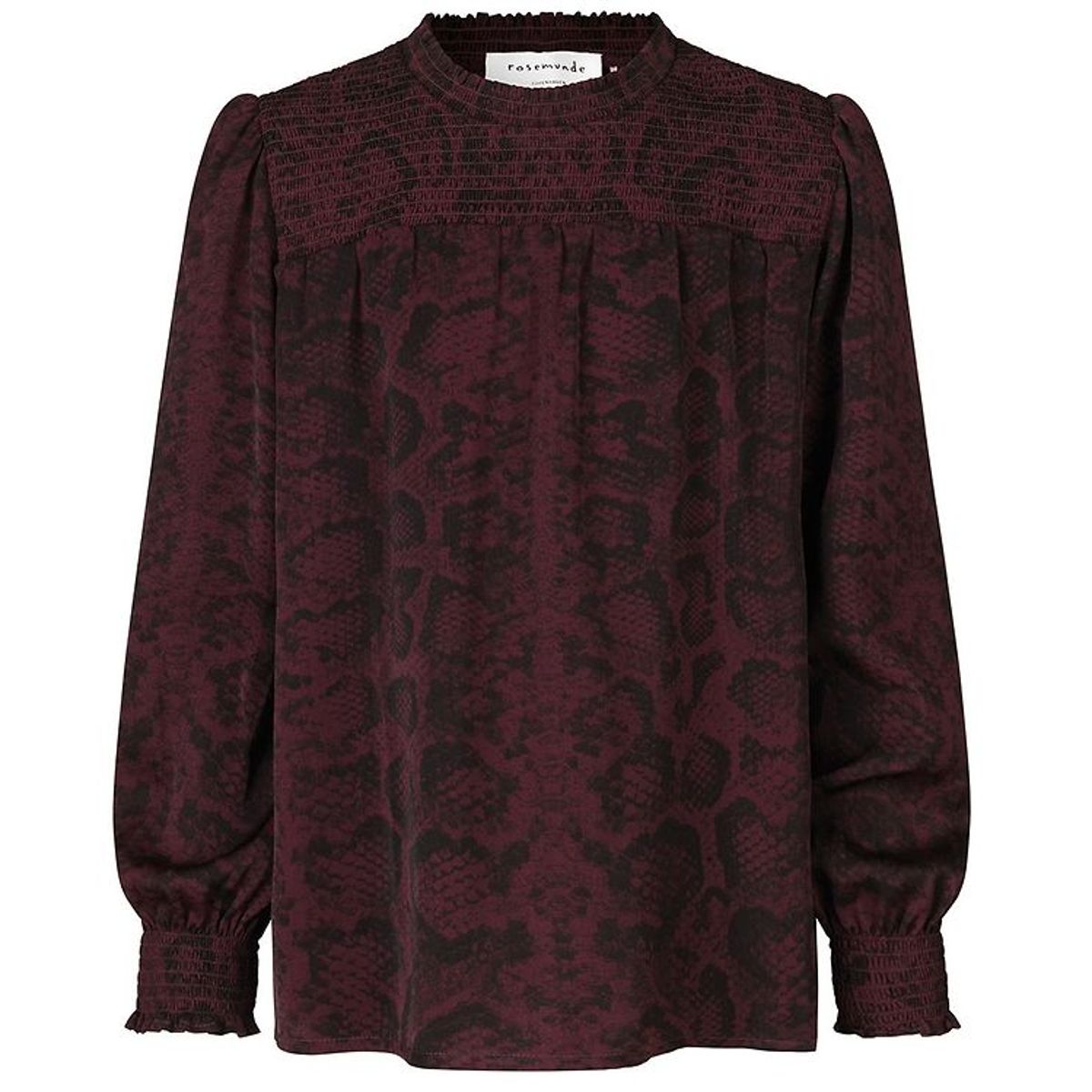 Rosemunde Bluse - Recycled Polyester - Merlot Snake Print