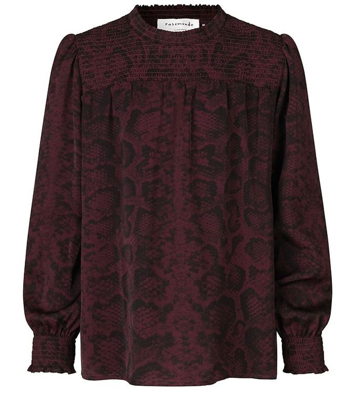 Rosemunde Bluse - Recycled Polyester - Merlot Snake Print