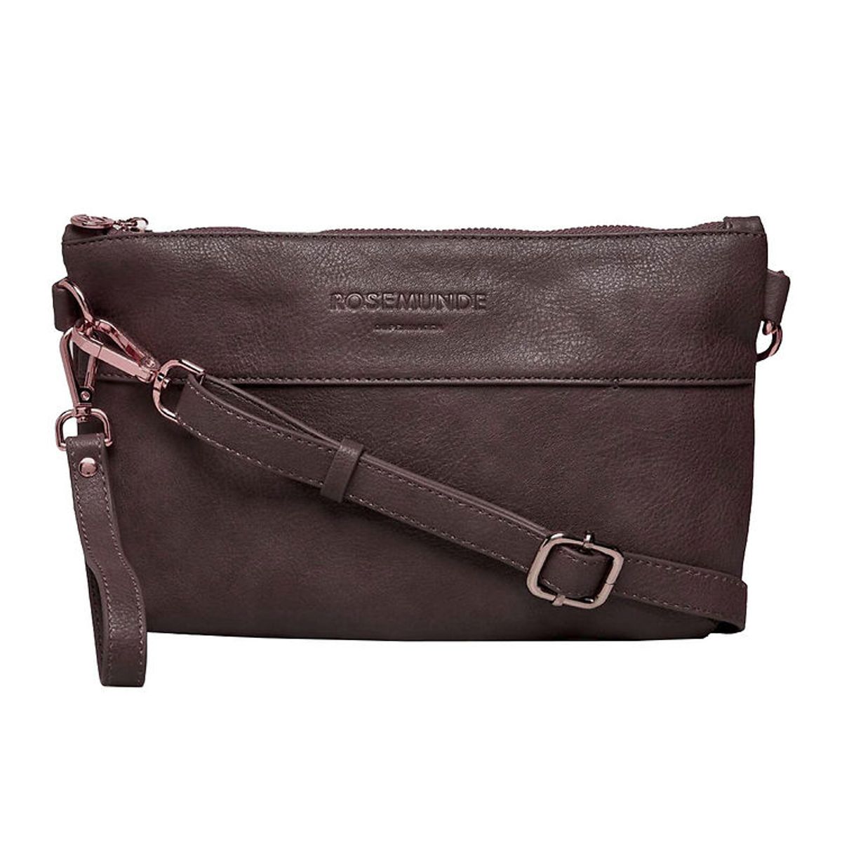 Rosemunde Clutch - Vegan - Dark Brown/Guld