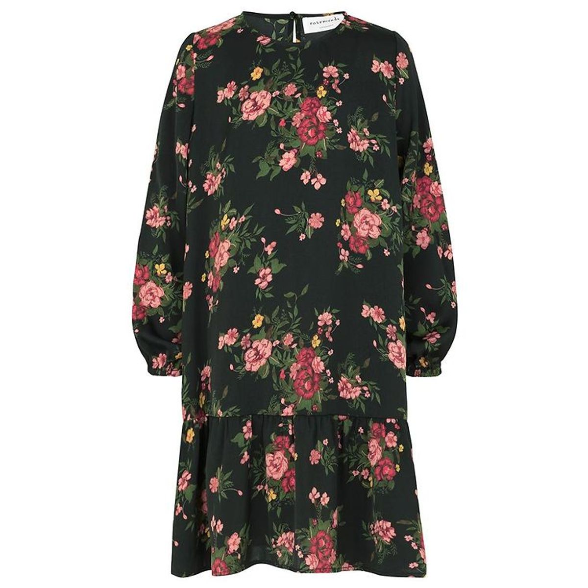 Rosemunde Kjole - Black Bouquet Rose Print