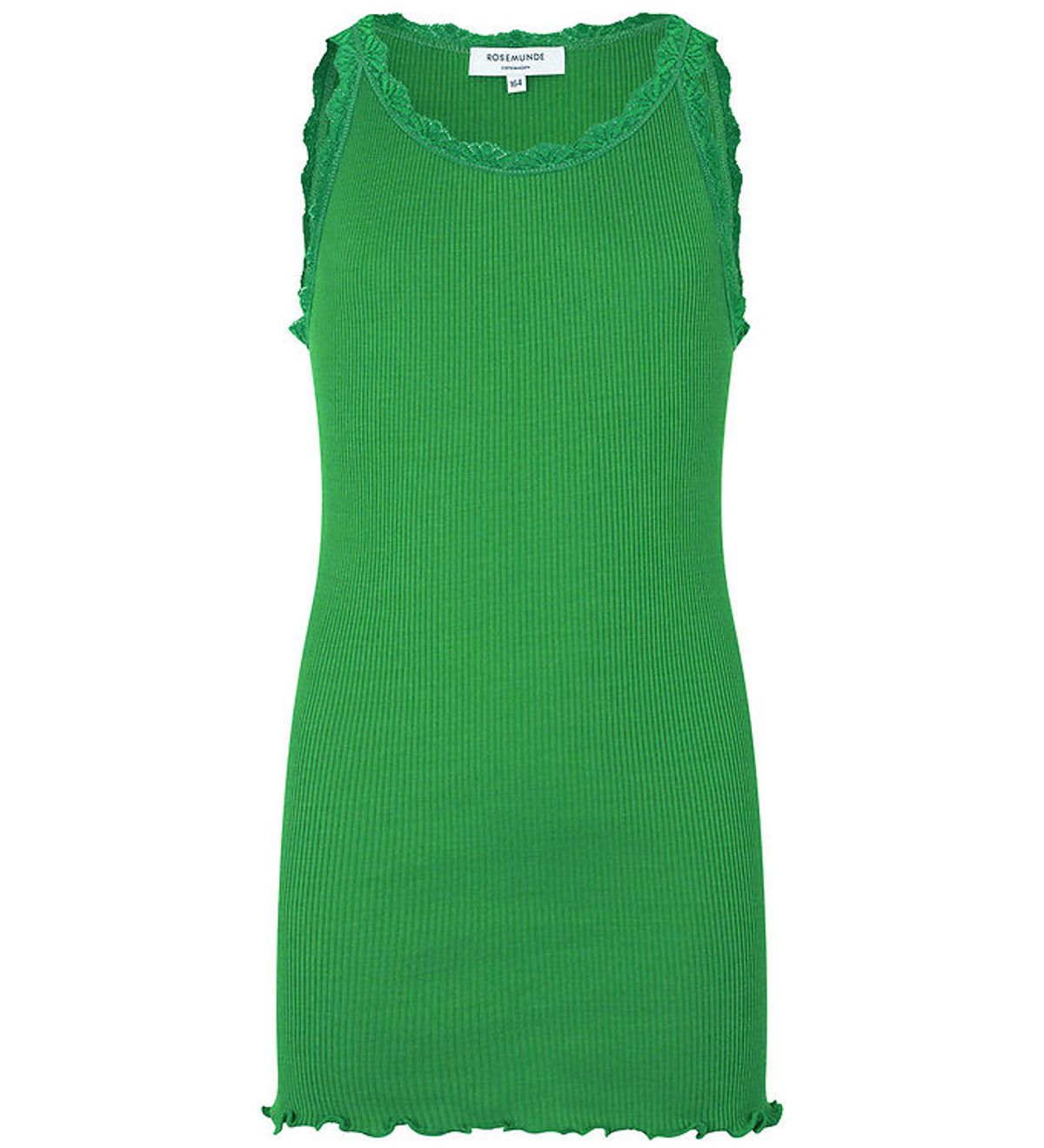 Rosemunde Top - Silke/Bomuld - Bright Green m. Blonder