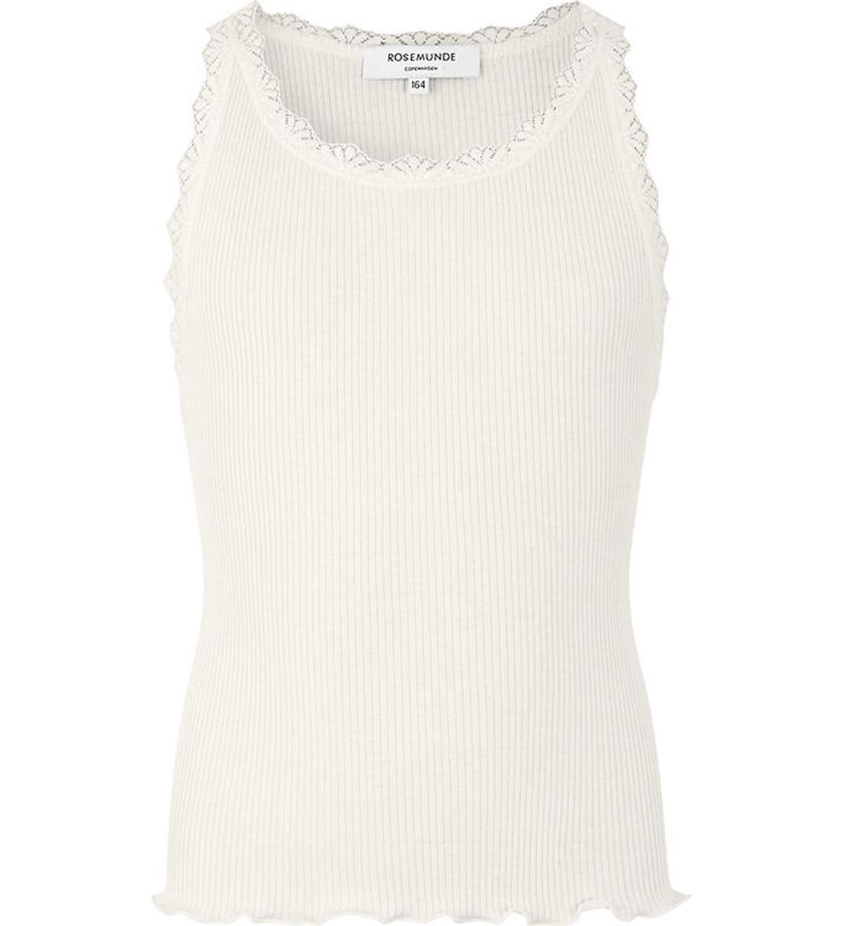 Rosemunde Top - Silke/Bomuld - New White m. Blonder