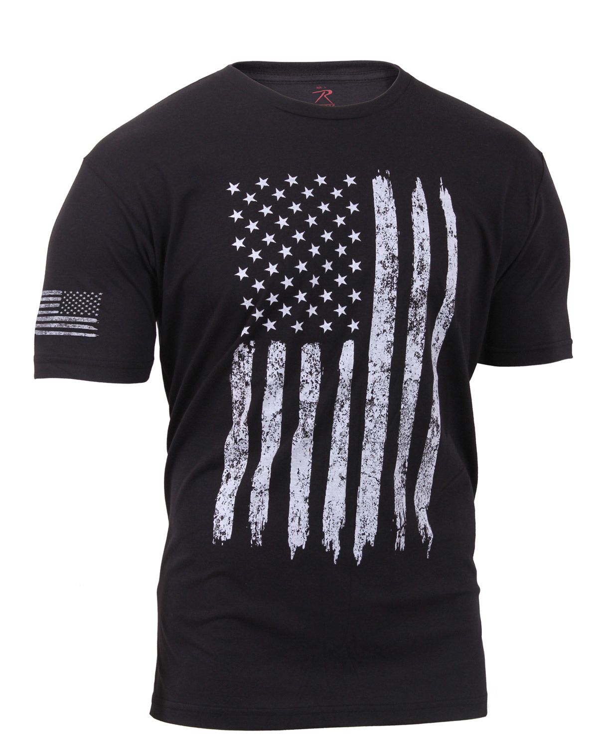 Rothco Distressed US Flag Athletic Fit T-Shirt Black