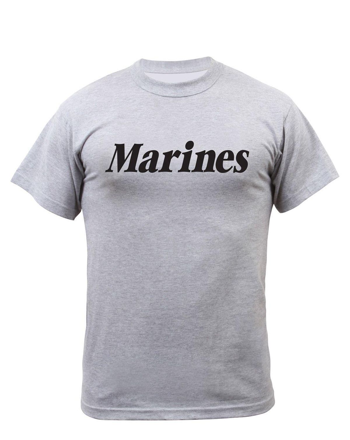 Rothco Gray Physical Training T-shirt Grey, MARINES