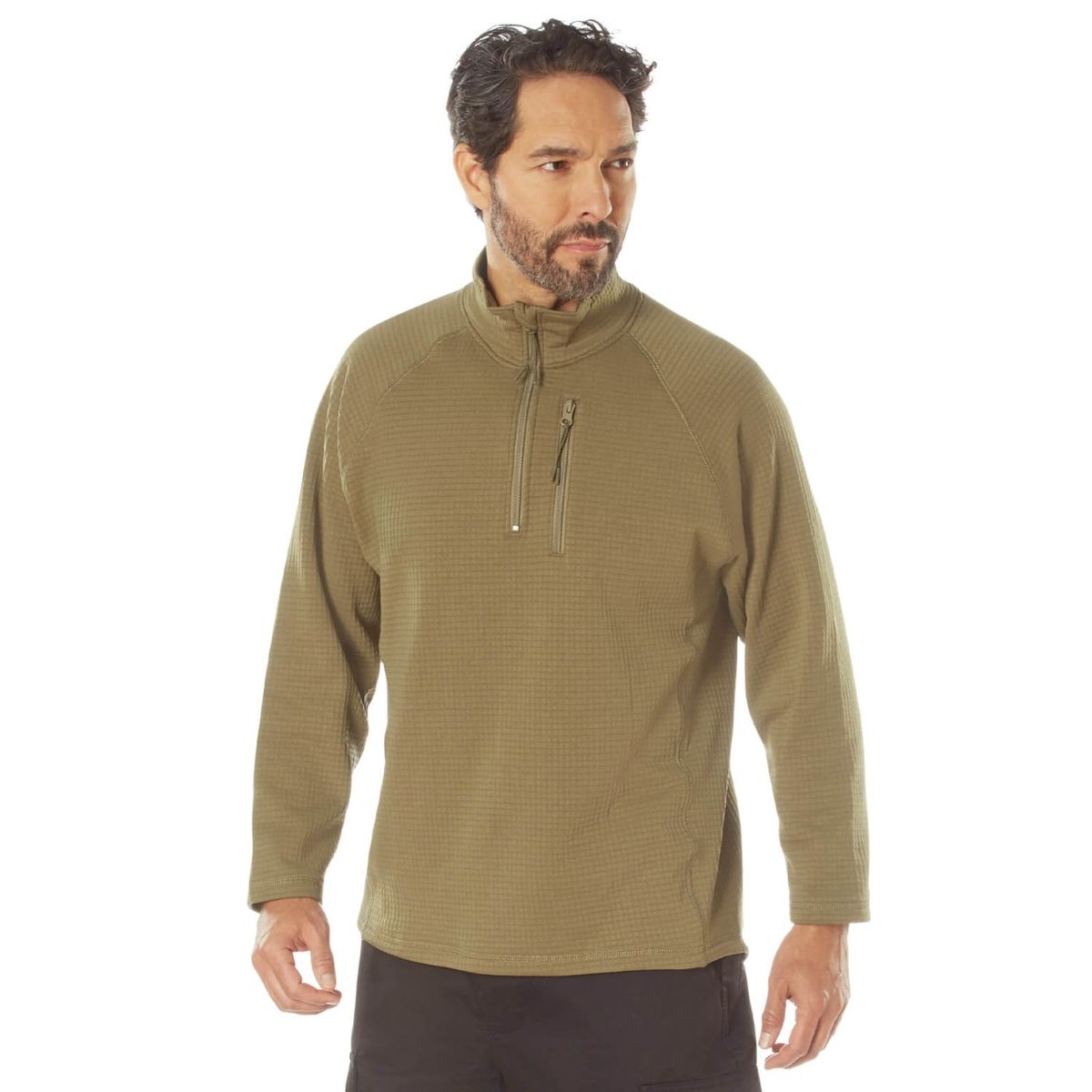 Rothco Grid Fleece Pullover Trøje Coyote Brun