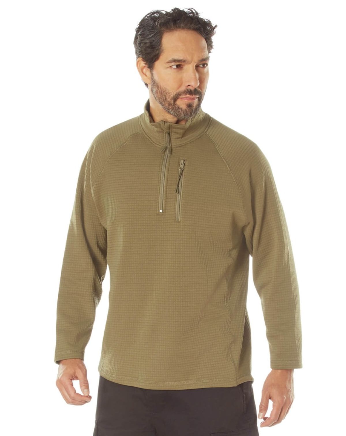 Rothco Grid Fleece Pullover Trøje Coyote Brun