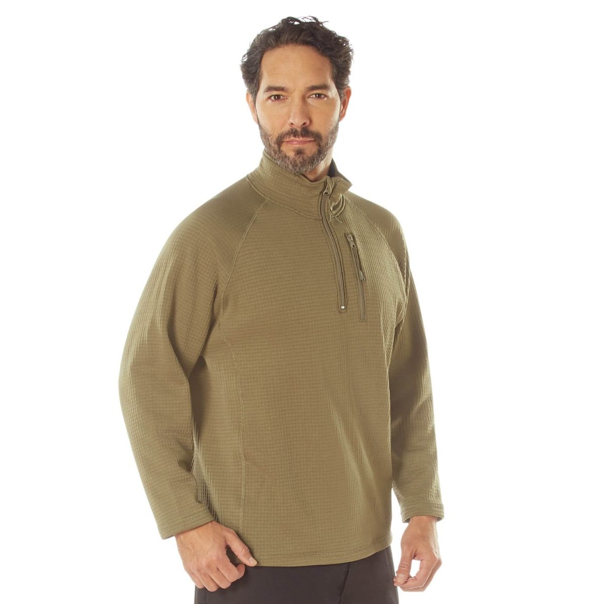 Rothco Grid Fleece Pullover Trøje Coyote Brun