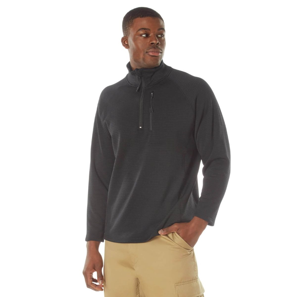 Rothco Grid Fleece Pullover Trøje Sort