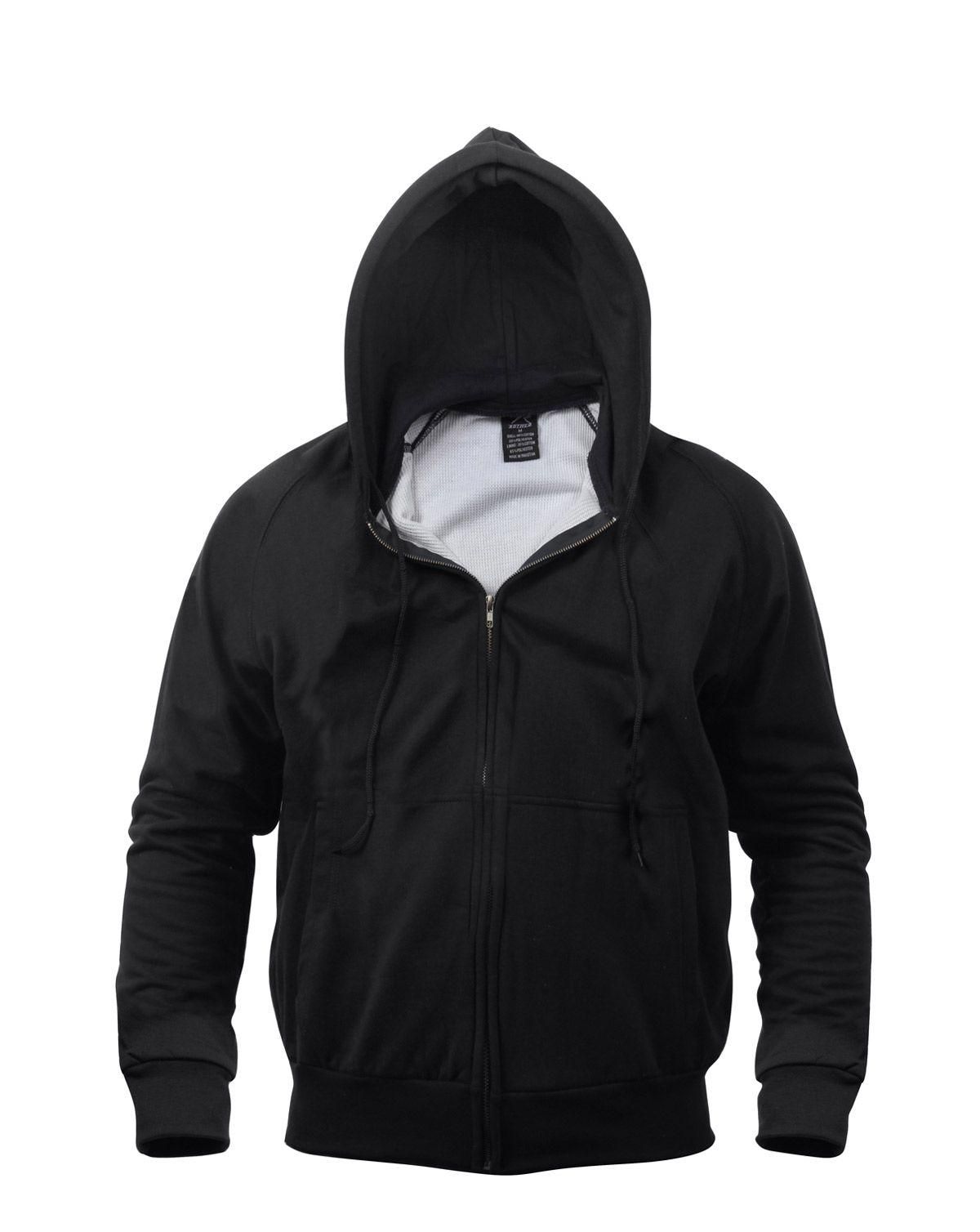 Rothco Hoodie m. Termofoer & Lynlås Sort