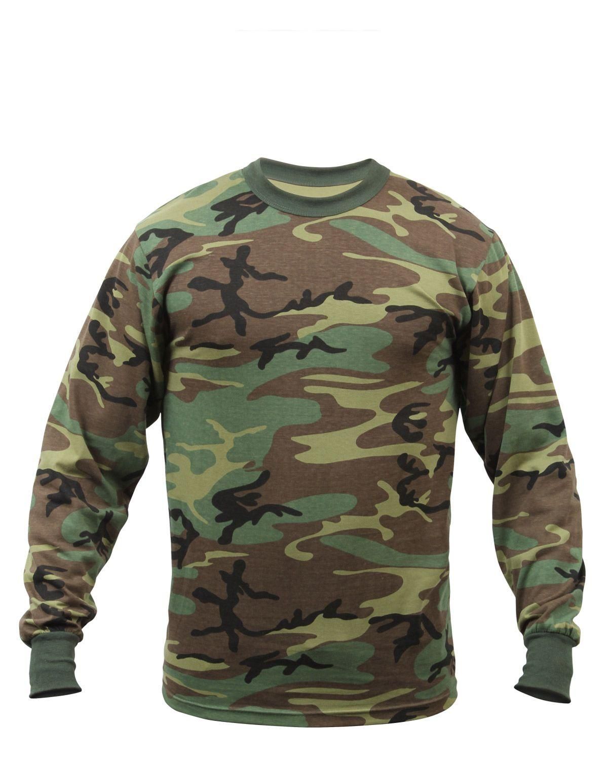 Rothco Langærmet Camouflage T-Shirt Børn Woodland