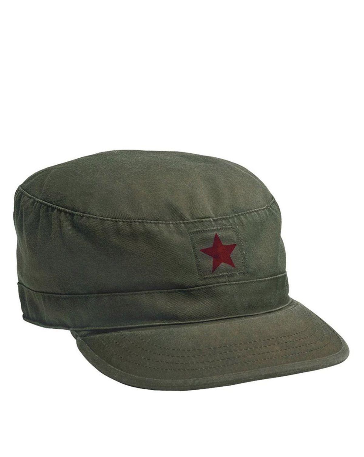 Rothco Military caps w/ markings Olive w. 'red star'