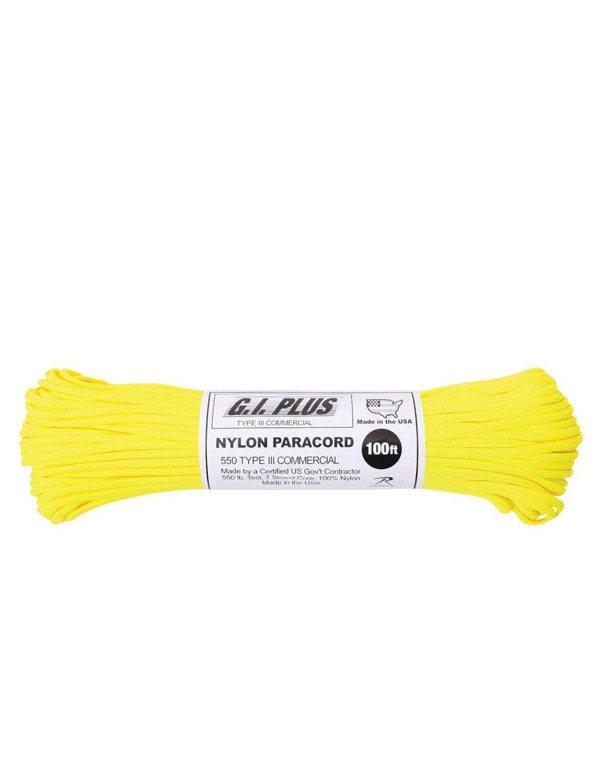 Rothco Paracord Nylon 30m Neon Gul