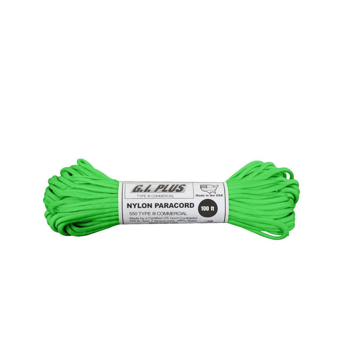 Rothco Paracord Nylon 30m Safety Grøn