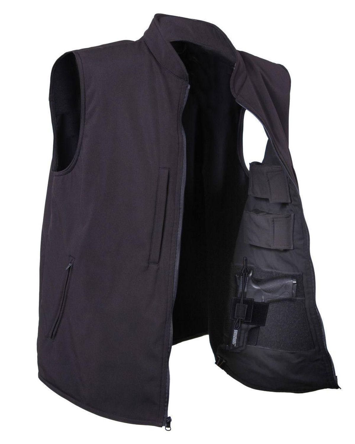 Rothco Softshell Vest m. Skjultopbevaring Sort