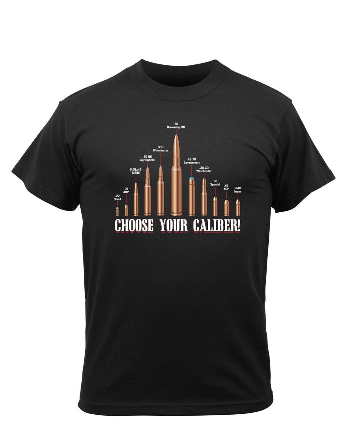 Rothco T-Shirt with 'CHOOSE YOUR CALIBER' Sort