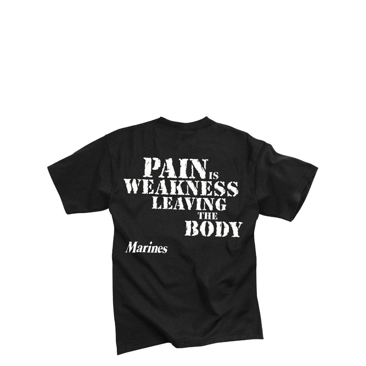 Rothco T-shirt with 'Pain is weakness leaving the body' Black