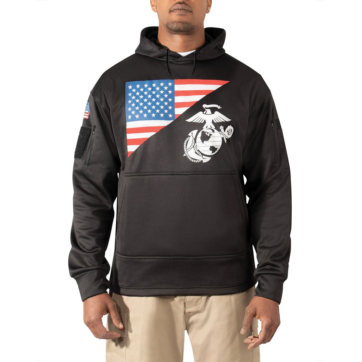 Rothco US Flag Concealed Carry Hoodie Black