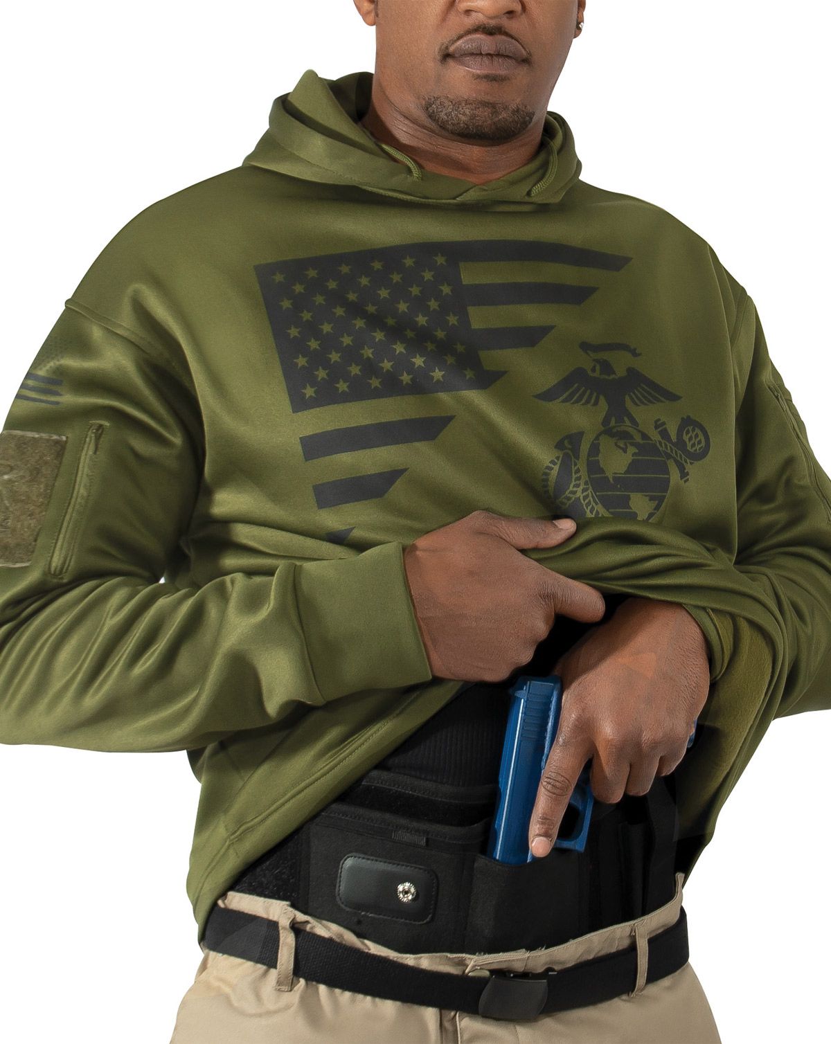 Rothco US Flag Concealed Carry Hoodie Oliven