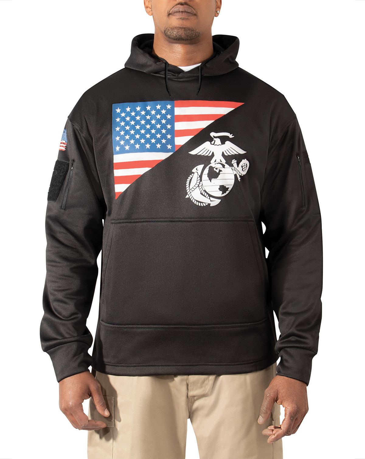 Rothco US Flag Concealed Carry Hoodie Sort