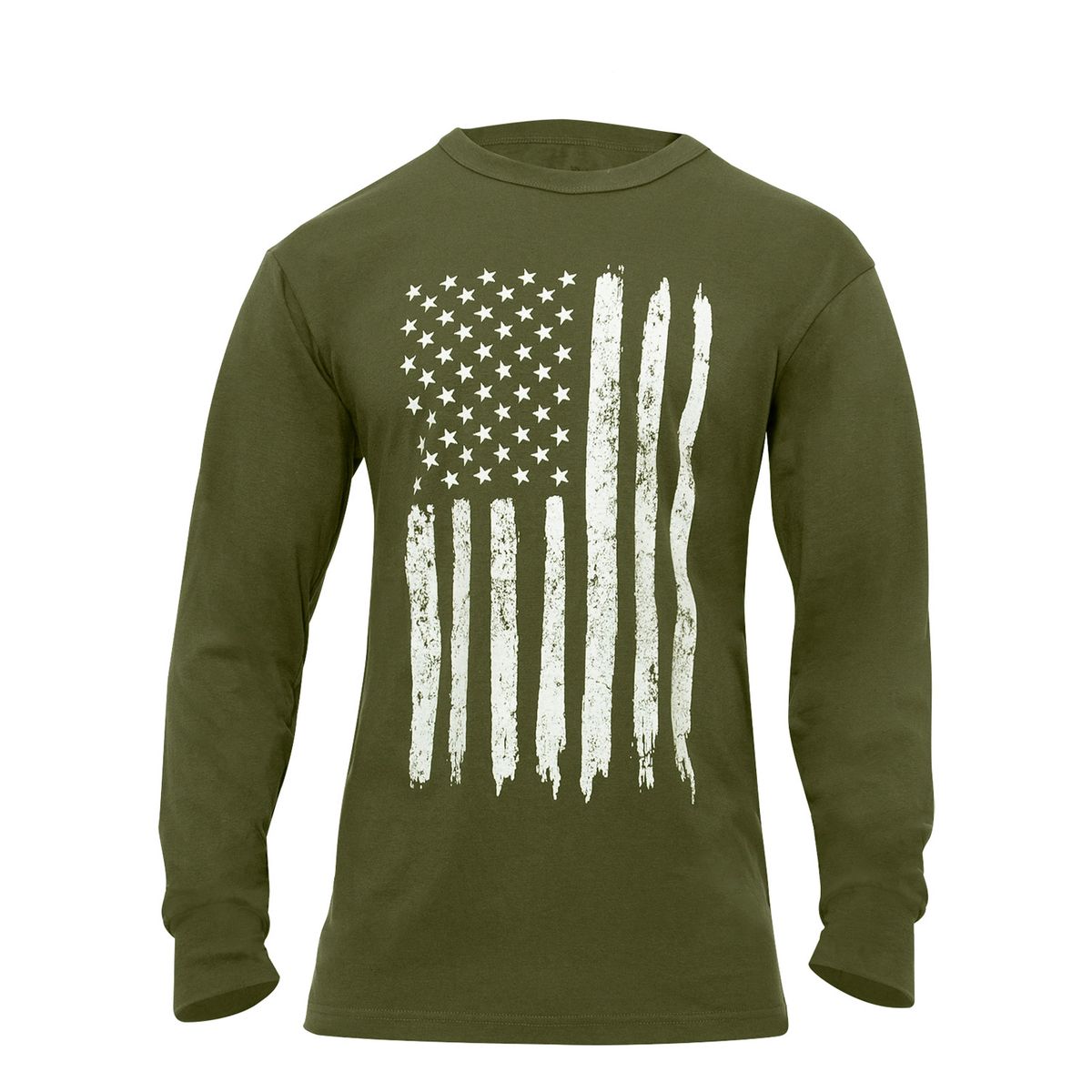 Rothco US Flag Langærmet T-Shirt Oliven