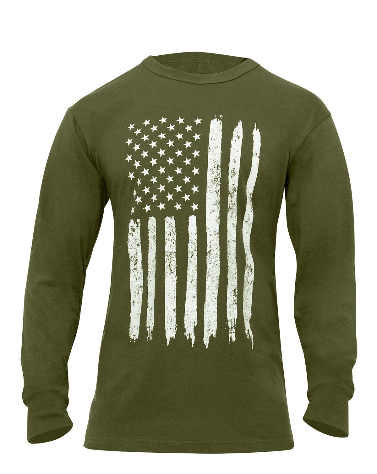 Rothco US Flag Langærmet T-Shirt Oliven